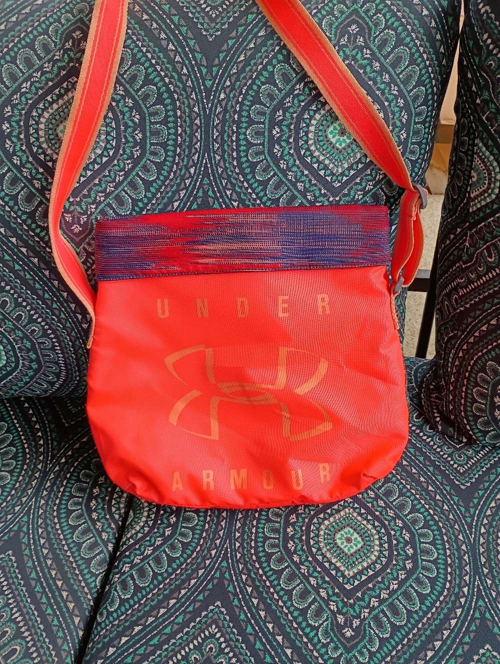 Under Armour Bright Orange Crossbody with Navy Trim